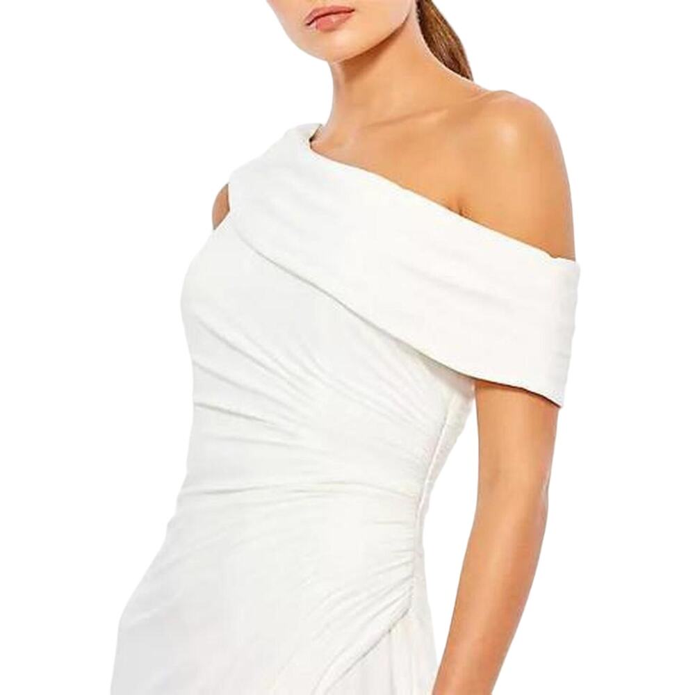 Ieena for Mac Duggal Jersey Off-Shoulder Asymmetric Gown Sz 4 / Small NWT - Picture 5 of 9